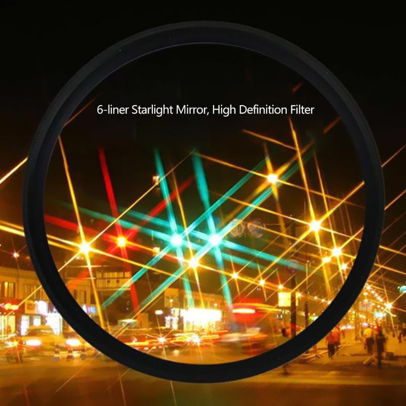 52mm Rotatable Adjustable Phone Star Filter Firelight Lens for Jewelry Accessories Night Photography Sparkling Effect Capture