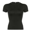 Basic Solid Crop Top Short Sleeve Crewneck Skinny T-shirt Summer Casual Tee for Women Y2k Vintage Top Harajuku Streetwear