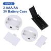 1/5 шт. Корпус для 2 батареек AAA/AA 3V с крышкой-переключателем Круглый встраиваемый держатель для батареек Контейнеры для хранения батареек Розетка-переключатель