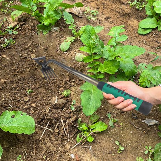 Многофункциональный инструмент для прополки с нескользящей ручкой, дизайн с острыми зубцами, нержавеющий инструмент для удаления сорняков, артефакт для прополки