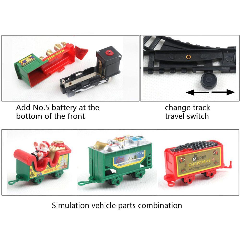 Music Xmas Decoration Electric Train Christmas Toy Railway Trains Transportation Building Toys