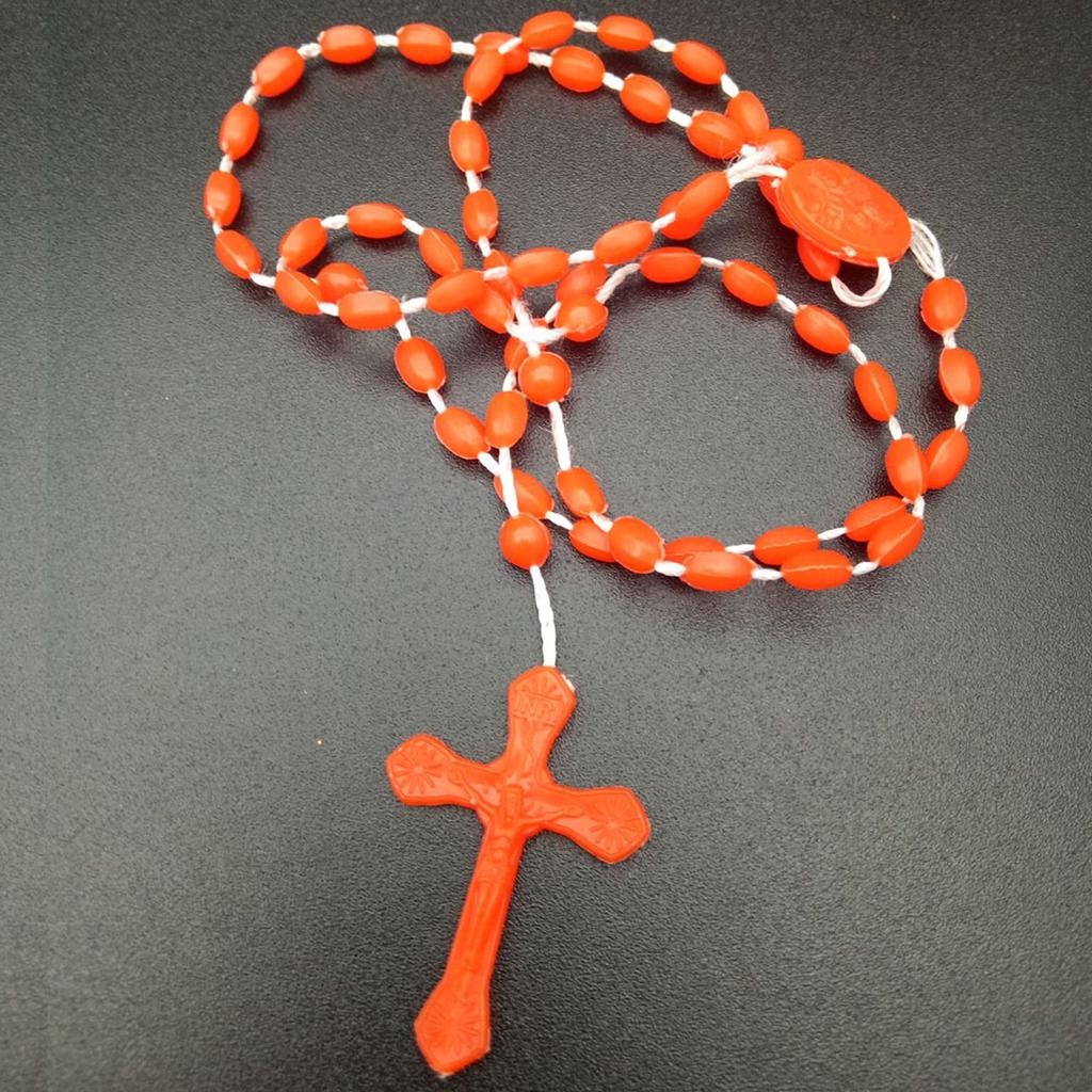 Светящееся католическое пластиковое ожерелье-четки, ожерелье, религиозный светящийся крест