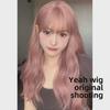 Natural-Look Pink Long Curly JK Lolita Wig - Full Head Cover, Face-Shaping Design