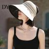 Stylish Commuting Sun Hat Women with Ponytail Hole, Wide Brim Floppy Foldable for Hat, UV Protection Summer Beach Vacation Hiking