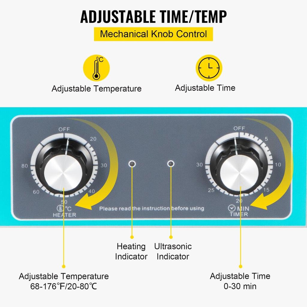Ultrasonic Jewelry Cleaner with Heater Timer for Cleaning Eyeglass Rings