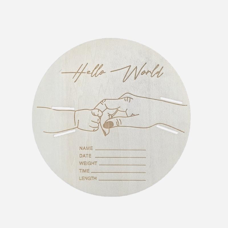 Newborn Baby Wristband Carved Wooden Art Deco Sign - Multi-Purpose Wall Decor For All Mounting Types Timeless Baby Idea Gift
