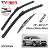 3 шт. щетки стеклоочистителя для Volvo V60 хэтчбек 2010-2018 26 "20" 12 "подходят для переднего лобового стекла, щетки для окон, резак, аксессуары 2014 2015 2016 2017