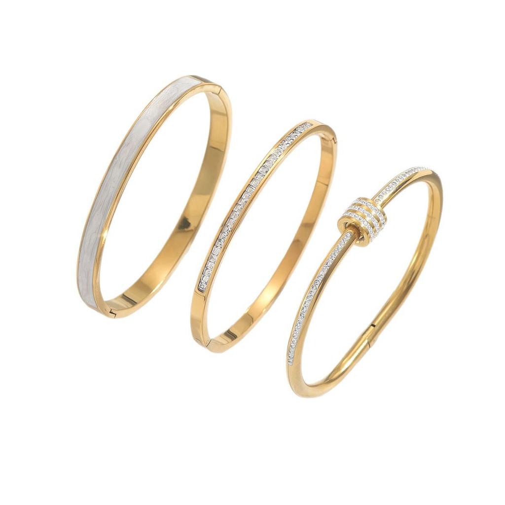 Элегантный цирконовый браслет - Белая титановая сталь для женщин