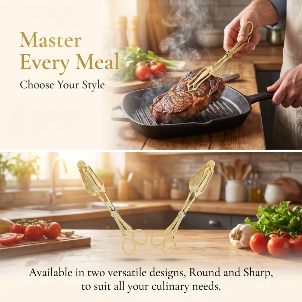 Zinc Alloy Buffet Clamps Long Handle Food Serving Tongs Lightweight Pastry Tongs Salad Serving