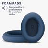 kwmobile 2x Headphone Cover 1More Compatible with SE Replacement Ear Pads Cushion PU Leather Navy Blue SonoFlow/SonoFlow -