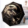 1pc Golden Eagle Emblem Umbrella with Plastic Handle,Compact & Stylish,Suitable for All Seasons ptys26017