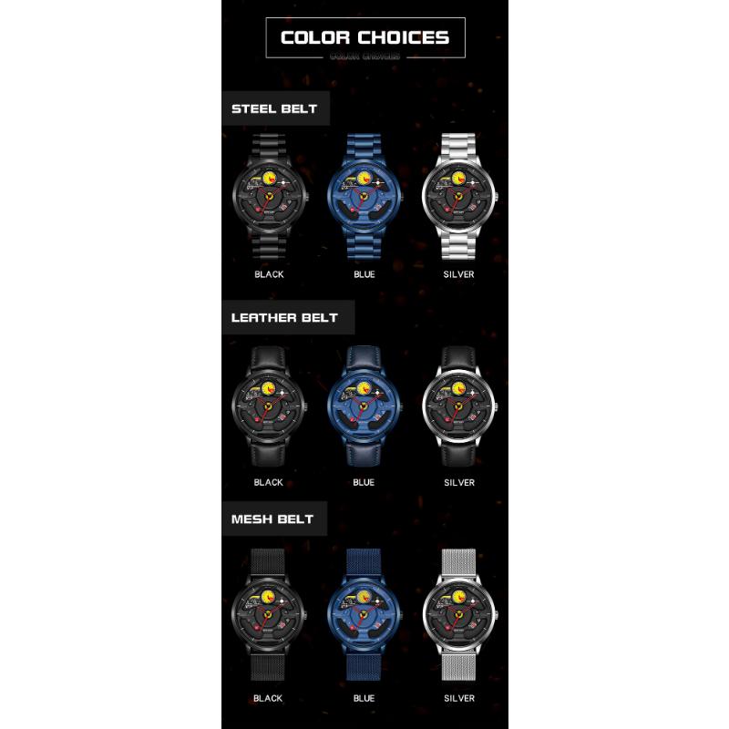 SANDA Мужские часы полые кварцевые часы с рулевым колесом кварцевые часы крутые повседневные индивидуальные водонепроницаемые кварцевые часы