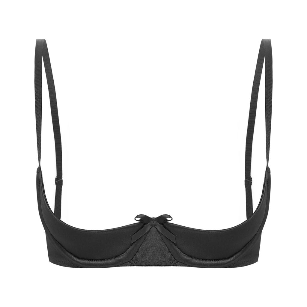 Женское сексуальное атласное белье, регулируемые бретельки на косточках, половина чашки, бюстгальтер-балконет с пуш-ап, нижнее белье