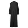 Women's Fashion Casual Pocket Solid Color Long Dress Casual Cotton Hemp Large Dress