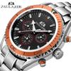 Fully Automatic Mechanical Multifunctional Night Light Steel Band Orange Tape Men's Watch Automatic Watch