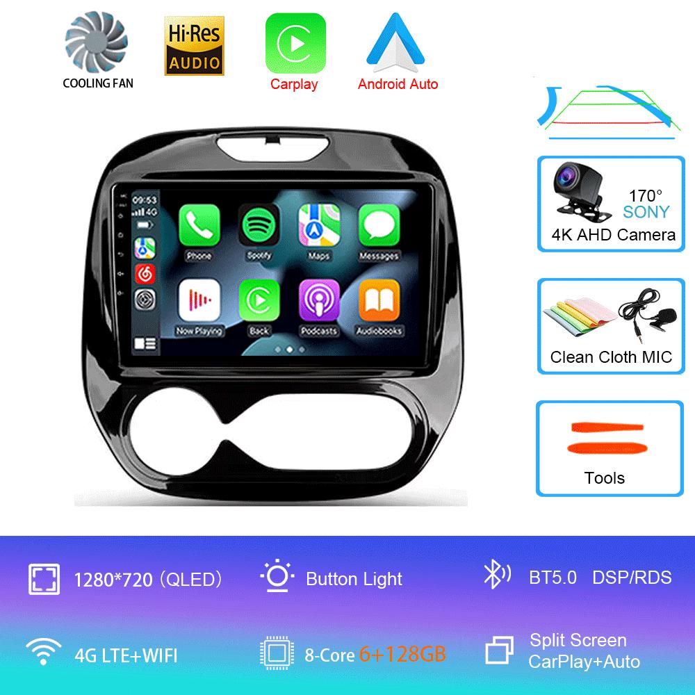 Автомобильное радио Android 14 Carplay для Renault Kaptur Captur 2016 - 2019 Навигация GPS Мультимедийный проигрыватель WiFi+4G Стерео видео Авто BT