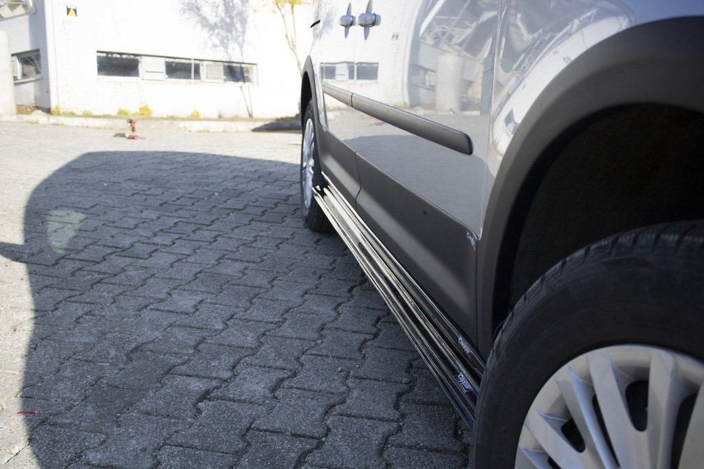 Накладки на боковые пороги EuroCap (черные) для Volkswagen Caddy 2010-2015 гг