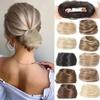 Небрежный прямой пучок-булочка Накладка на волосы Синтетические волосы Натуральный хвост-пончик Прическа-пучок Накладка на волосы Резинки-скранчи для женщин