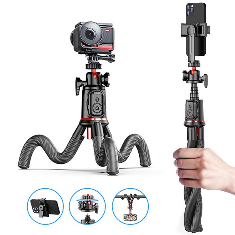 Live Bluetooth Foldable Selfie Stick 360Rotation Flexible Telescopic Pole Variable Octopus Tripod for Xiaomi iPhone Samsung Sony 7