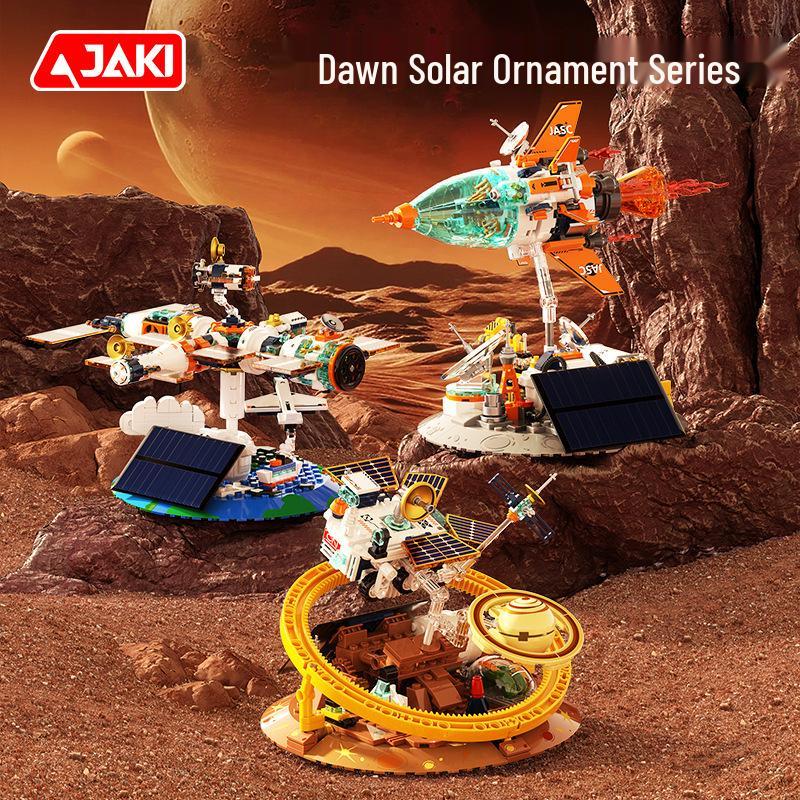 Jiaqi Dawn Solar Space Station Rocket Building Block Model Gift for Adults