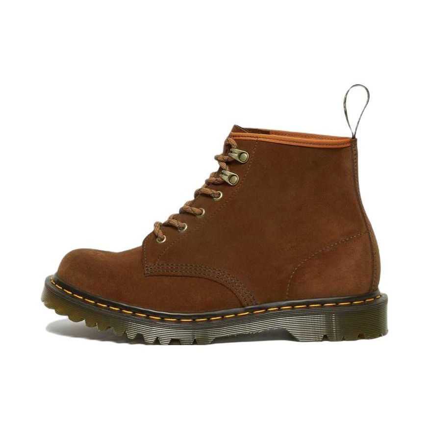 Dr. Martens 101 Кожа Мода Универсальные Короткие Ботинки Ботинки Унисекс Коричневый Желтый 27781220