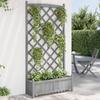 VidaXL Planter with Trellis, Raised Bed, Flower Box, Plant Pot, Flower Box Garden Patio Terrace, Wood Grey 365492