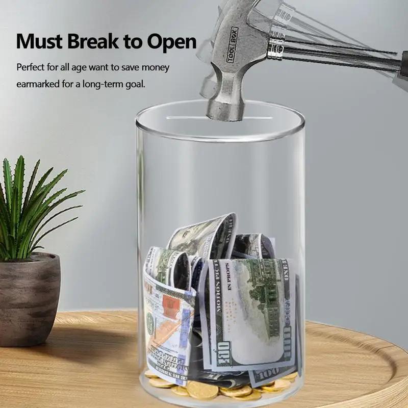 Большая копилка для взрослых и детей Vcertcpl акриловая прозрачная копилка для монет и купюр банка для сбережений денег неоткрываемая банка для мелочи