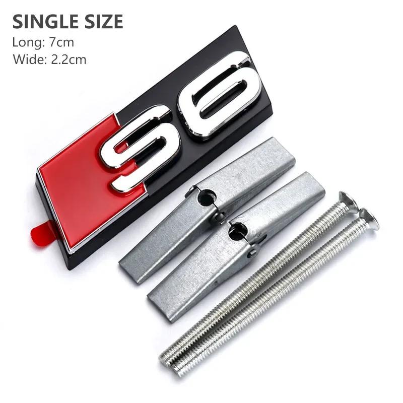 2026 3d ABS Chrome Black Logo S3 S4 S5 S6 S7 S8 Emblem Honeycomb Car Front Grille Bdage For Audi S 3 4 5 6 7 8 Accessories