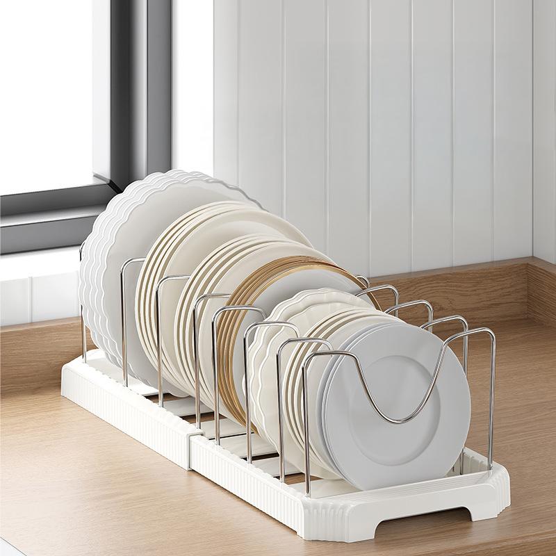 1 шт. Кухонная выдвижная полка для хранения Многофункциональная полка для мисок в шкафчик Полка для кухонных кастрюль и посуды Сушилка для посуды Кухонный органайзер
