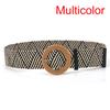 Summer Women'S Elastic Band Round Buckle Retro Bohemian Braided Dress Belt