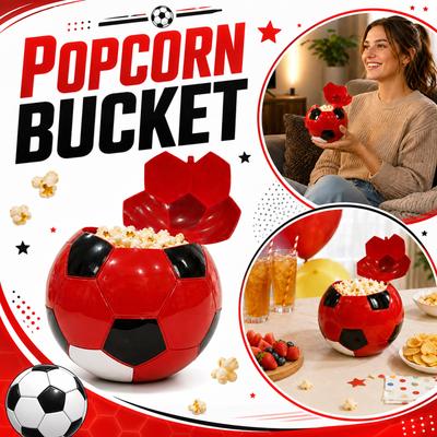 3D-печатное ведро для попкорна в форме футбольного мяча Прочный пластик Большая вместимость Контейнер для закусок для кинотеатра и вечеринок