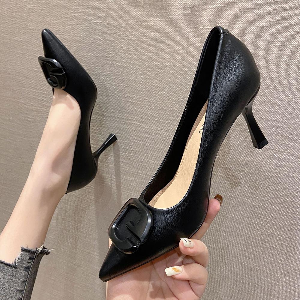 Fairy Style Pointed Toe Stiletto Heels Women's Autumn New High Heels Single Shoes Professional Work Single Shoes
