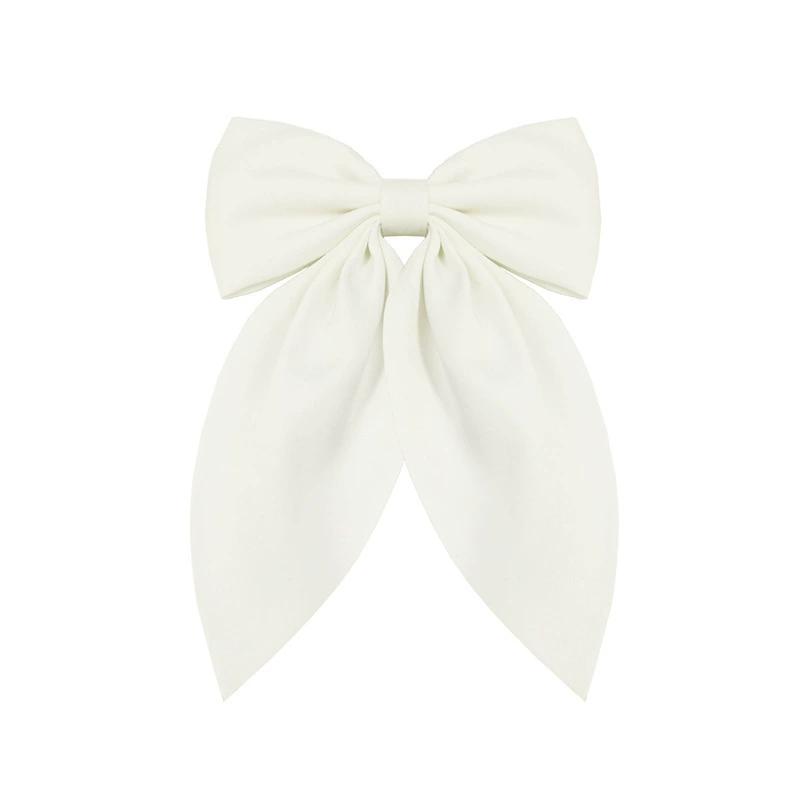 Chiffon Bow Hair Clip Women Large Bowknot Stain Hairpin Girls Solid Color Ponytail Clip Hair Accessories Headwear Gift