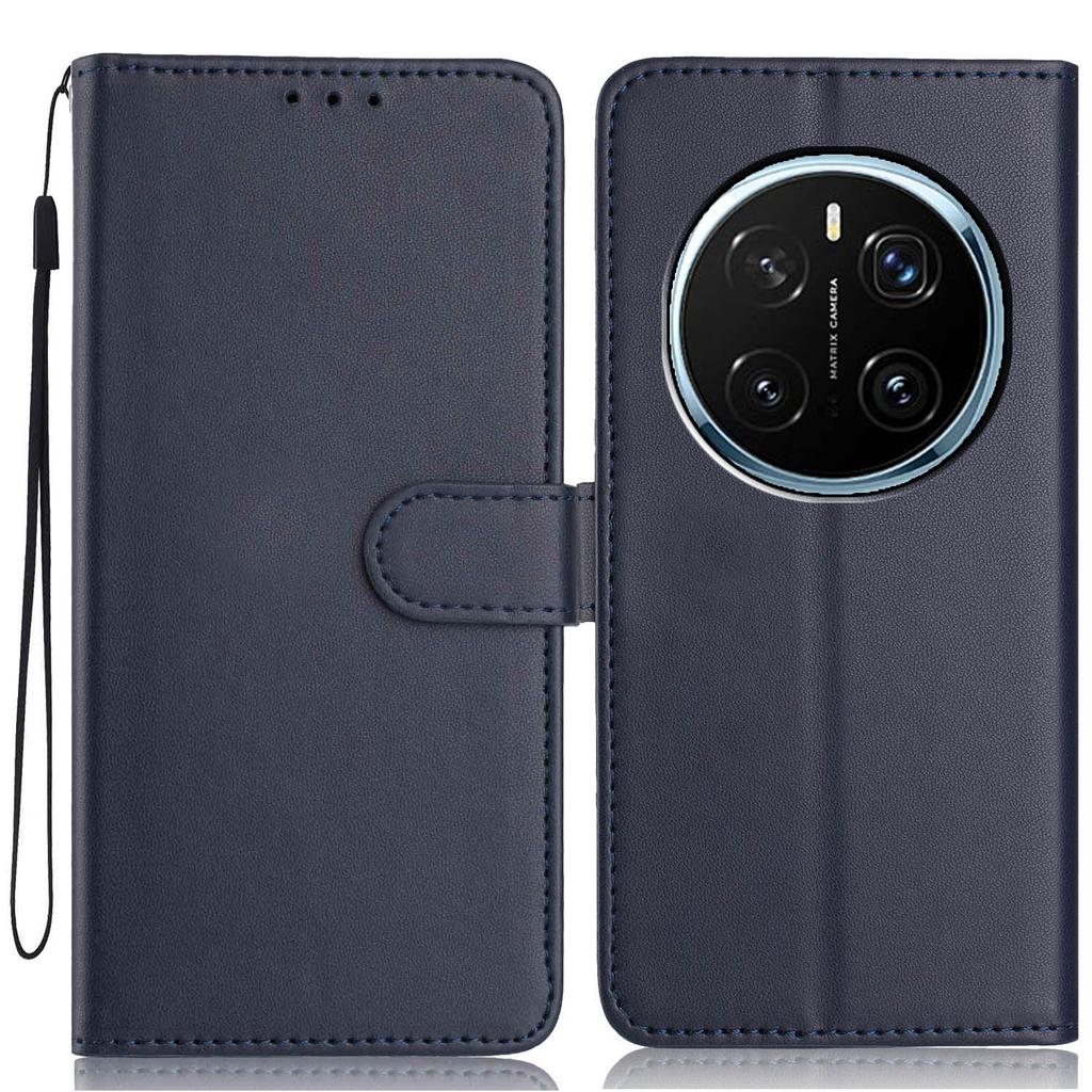 Для Honor Magic7 Pro 5G Чехол-кошелек с ремешком/Множество слотов для карт Однотонный кожаный чехол-подставка для телефона