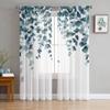 Watercolor Plant Leaves Sheer Curtains For Living Room Kitchen Window Curtains Bedroom Tulle Voile Curtains