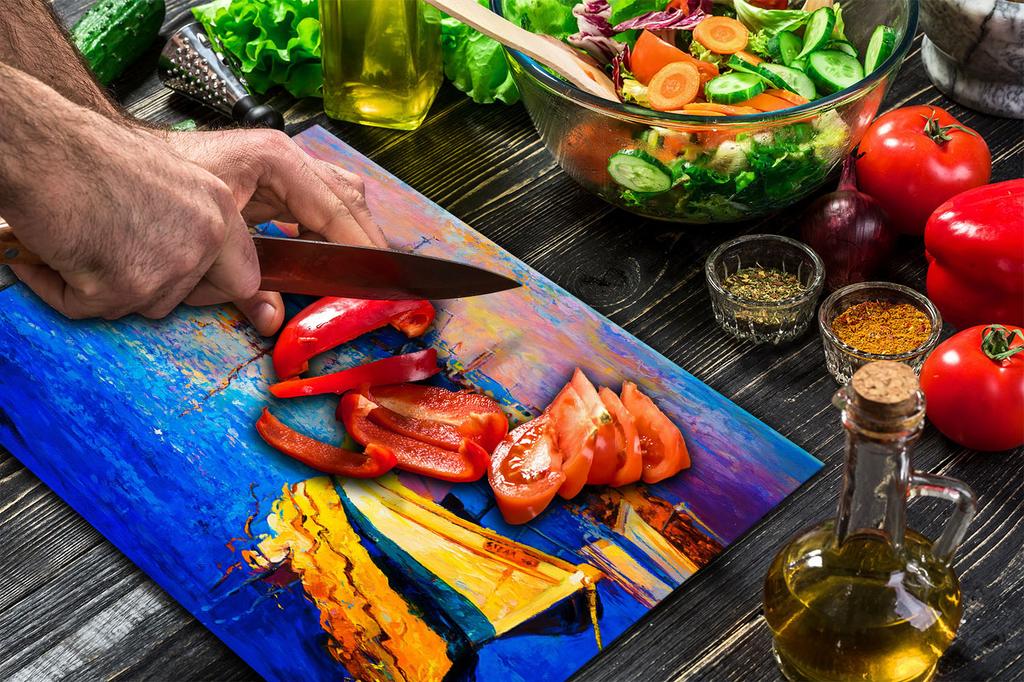 GLASS PLATE CUTTING BOARD 52x40 BOAT