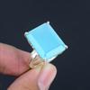 Natural Chalcedony Gemstone Ring Solid 925 Sterling Silver Square Shape Gemstone Handmade Prong Set Ring Jewelry Gift For Women & Girls