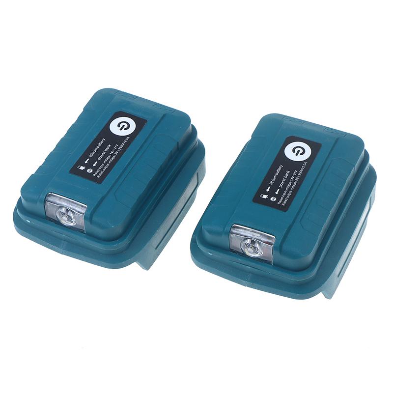 Адаптер Power Bank со светодиодной подсветкой для аккумулятора Mak 14.4V/18V Li-Ion, USB+Type-C конвертер со светодиодной лампой для Mak Bl1830 Bl1430 Bl1850