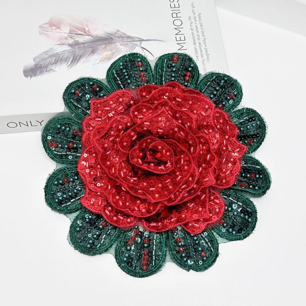 Full Diamond Rose-Shaped Patch Heavy-Duty Large Flower Applique Skirt Corsage Patch  Cloth