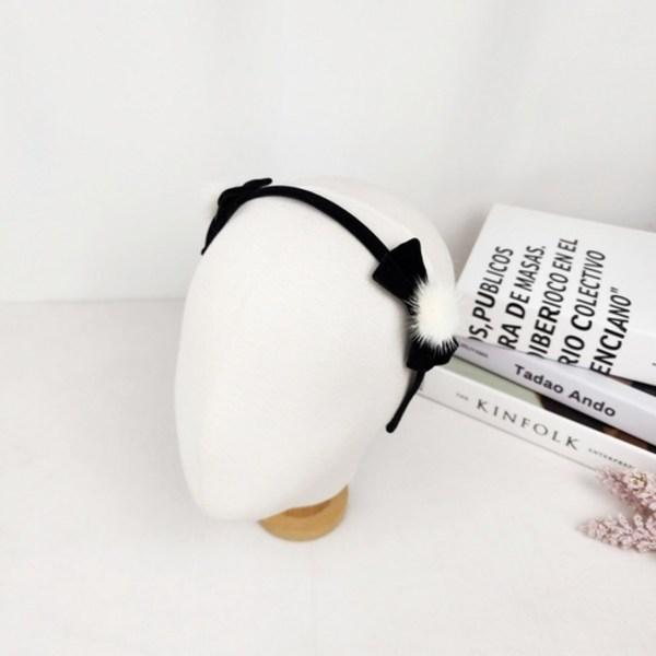 Muitorinda Christmas Velvet Ribbon Eco Mink Ball Hairband