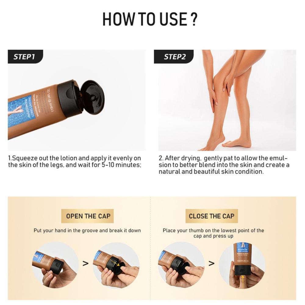 Lakerain Leg Makeup - Waterproof Body Foundation & Leg Highlighting Cream, Instant Coverage for Veins & Blemishes, Golden Bronze Glow Leg Tint