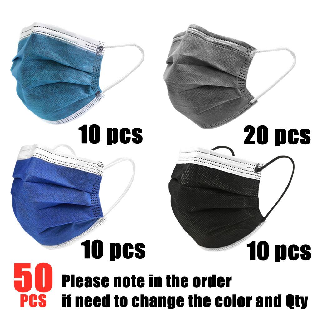 Маска с активированным углем, 10-200 шт., 4-слойный респиратор, маска для взрослых, пылезащитная маска для рта, одноразовые маски для здоровья CE