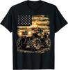 Monster Truck Camo Retro USA Flag American T-Shirt
