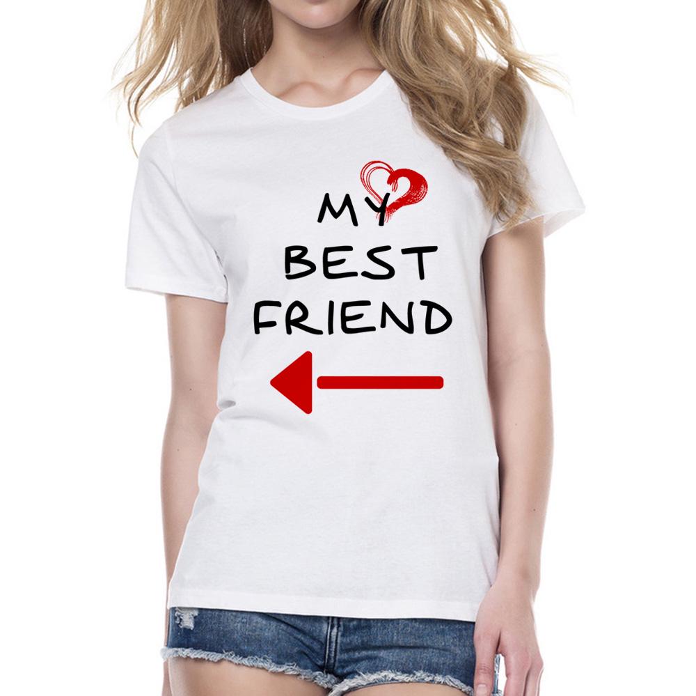 Women Cute Best Friend Matching Letter T Shirt Bff T Shirt Women Lovers Tee Shirt My