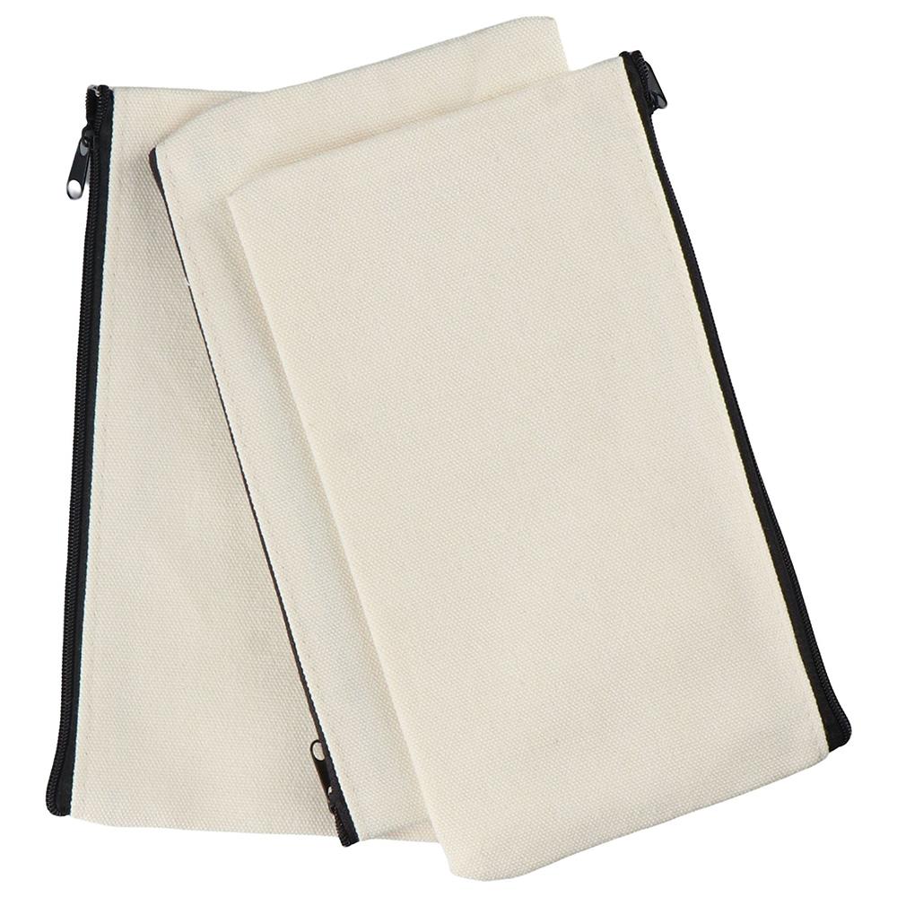 10pcs Canvas Zipper Pouch Zipper Canvas Makeup Bags DIY Blank Canvas Bag for Travel Makeup