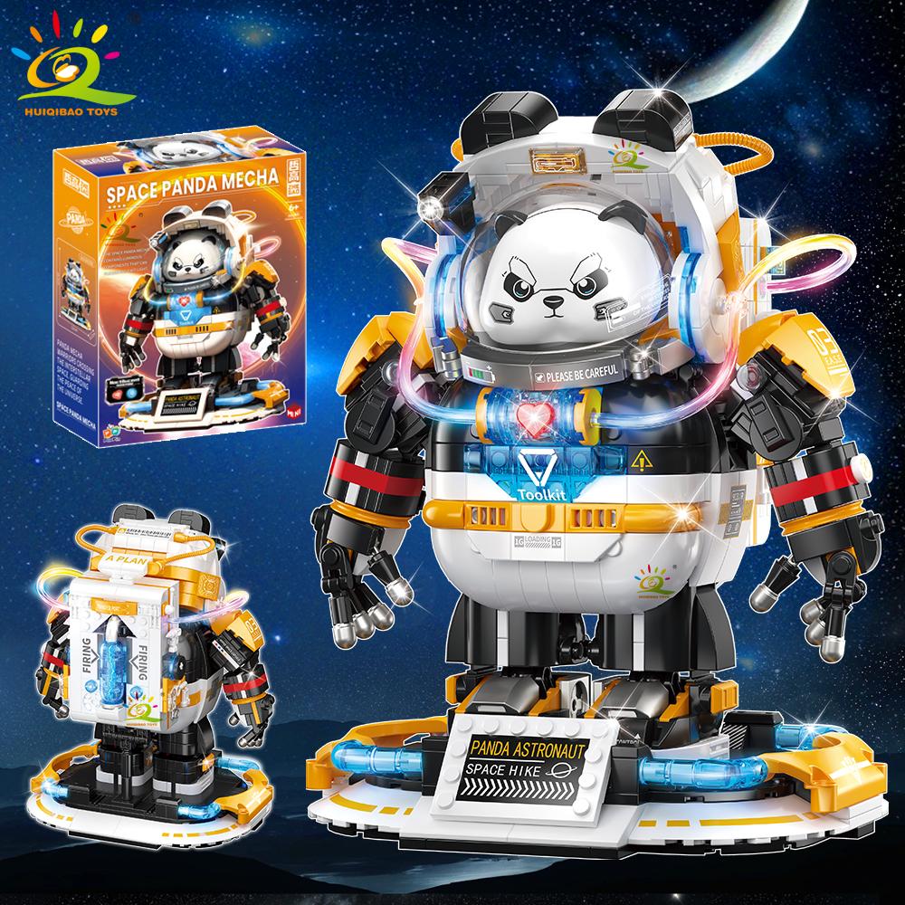 Нетоксичные Moc Космическая Панда Фигурки Астронавта Модель Строительный Блок Модель Космический Человек DIY Украшение Кирпичи Игрушка Для Детей Детей