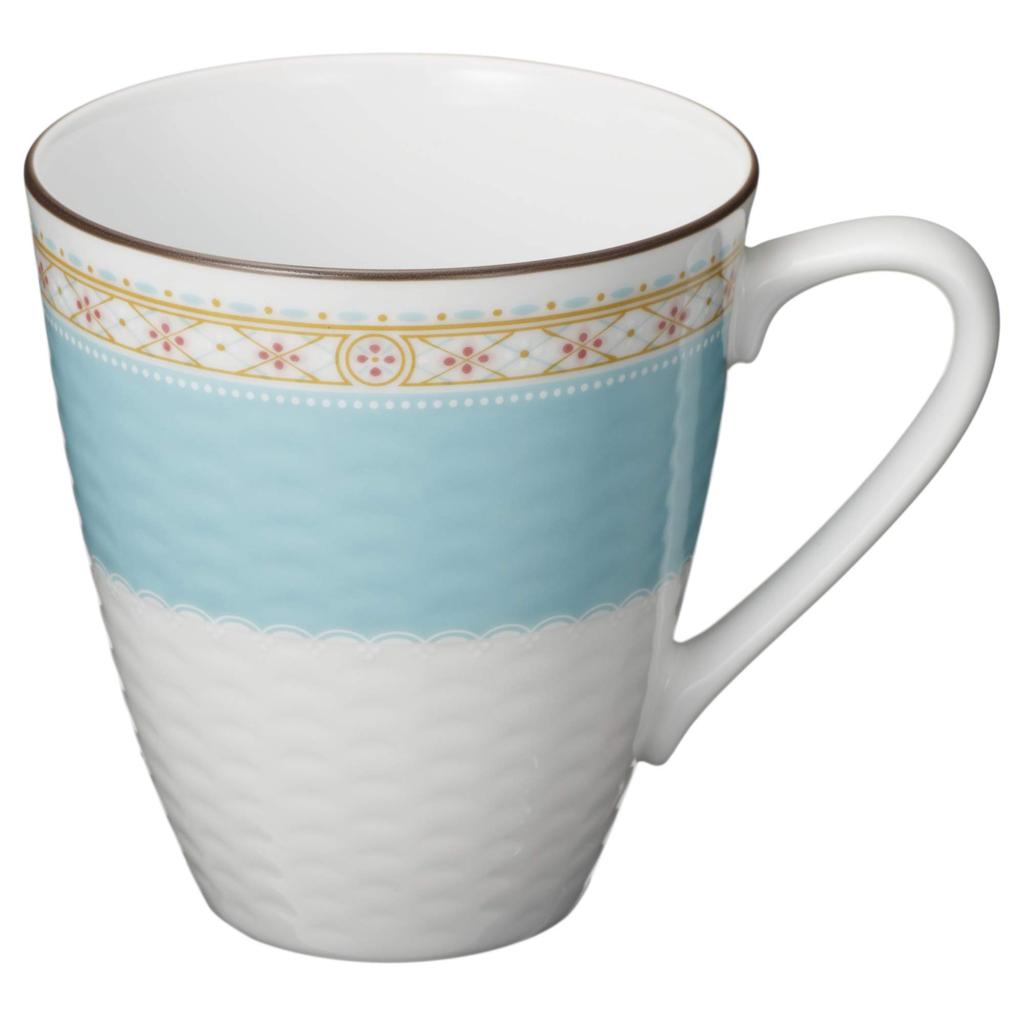Noritake Синяя кружка с гудением, 295 куб. см, безопасна для микроволновой печи, тонкий фарфор, T5355L/1645
