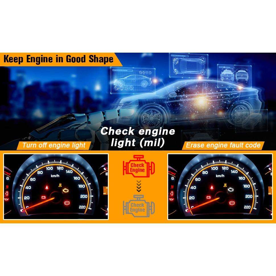 Сканер OBD2, тестер аккумулятора, декодер кода автомобильного сканера, считыватель и ластик, автомобильная проверка света двигателя, диагностическое считывание и очистка кодов выбросов и ошибок