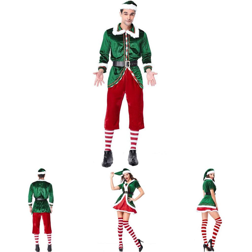 Luxurious Adult Christmas Santa's Helper Elf Cosplay Costume For Festive Parties
