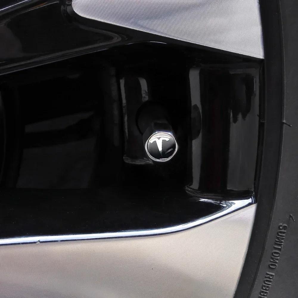 Car Sticker 2025 New Tesla 4pcs Wheel Air Anti Dust Stem Cover for Tesla Model 3 Y S X Roadster MODELY MODEL3 P75D P85D P90D P10